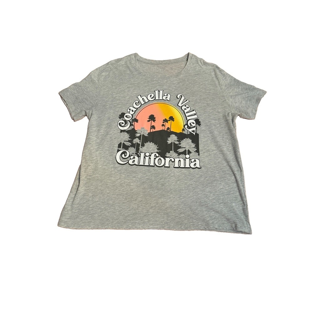 Coachella Valley Graphic T-Shirt Womens L Burnout Short Sleeves Music Festival